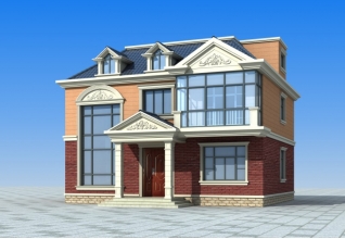 120平方米現代二層半自建房屋設計圖紙，帶閣樓12x10米