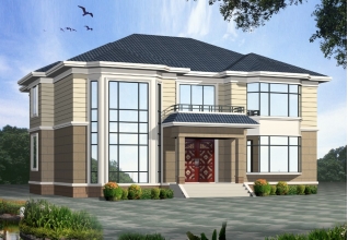 210平方米農村二層房屋建筑圖紙及效果圖，17x13米