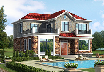 二層半別墅設計圖，占地150平米，帶露臺，地中海風格，內部布局合理