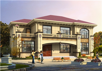 170平方米歐式農村兩層小別墅設計圖紙帶外觀圖，精致好看