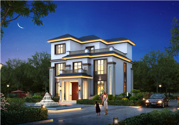 110平方米新農(nóng)村三層房屋設(shè)計(jì)圖，含外觀效果圖