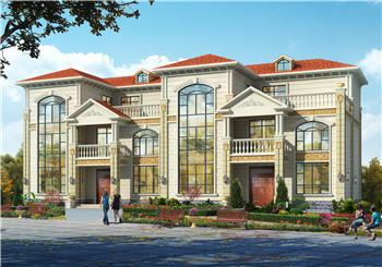 300平方米農村三層雙拼別墅房屋設計圖紙大全，帶地下儲藏室