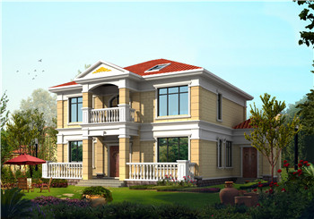 新農(nóng)村兩層半別墅設(shè)計(jì)方案超大客廳（全套建筑設(shè)計(jì)圖紙+效果圖）