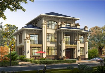 大戶型高端三層別墅設計圖紙,外觀效果圖+CAD建筑圖