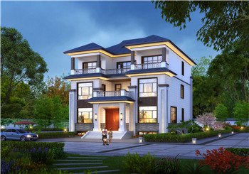 新中式三層豪華大氣三層別墅自建房屋設計圖，帶地下室，土豪專享