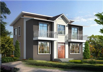 115平方米新農(nóng)村帶閣樓二層小別墅設計圖紙帶外觀圖，田園風