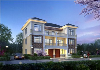 兩戶190平方米新農村雙拼別墅全套設計方案及效果圖