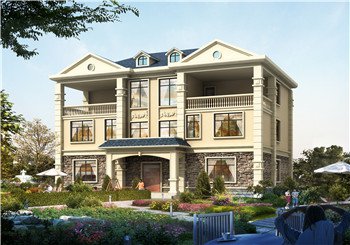 簡歐新農村雙拼別墅戶型圖全套設計方案圖，230平方米