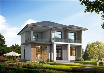 130平方米現(xiàn)代簡(jiǎn)約農(nóng)村兩層樓房施工設(shè)計(jì)圖紙帶外觀圖