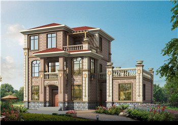 135平方米新農村實用型三層別墅設計CAD圖紙帶效果圖，獨立廚房餐廳