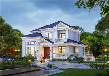 新農(nóng)村歐式時(shí)尚二層別墅設(shè)計(jì)圖紙，120平方米自建房