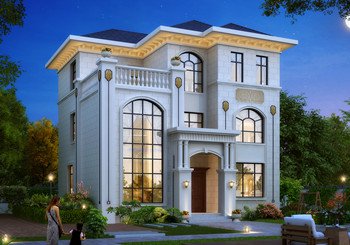 新款漂亮農(nóng)村三層別墅建筑設(shè)計(jì)圖紙帶效果圖片，3種戶型