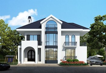 兩層帶閣樓層別墅設(shè)計圖紙及效果圖，全套別墅設(shè)計方案