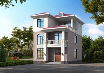 小宅基地自建房設(shè)計(jì)圖，占地不到90平三層別墅圖紙