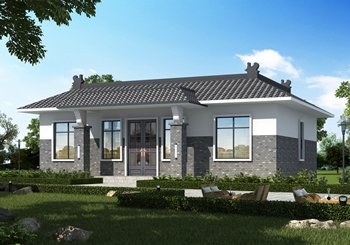 140平中式徽派一層別墅設計圖,一層照樣建這樣漂亮