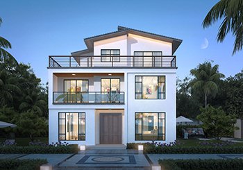 田園輕奢三層帶露臺的鄉村別墅設計圖紙,11x10米