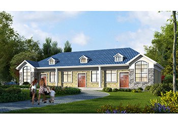 小戶型三戶聯排一層別墅房屋設計圖，獨立3戶人家，實用