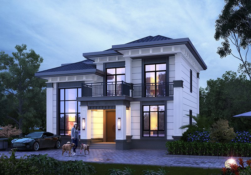 小別墅復(fù)式農(nóng)村自建二層別墅設(shè)計(jì)圖，占地不大但很高端