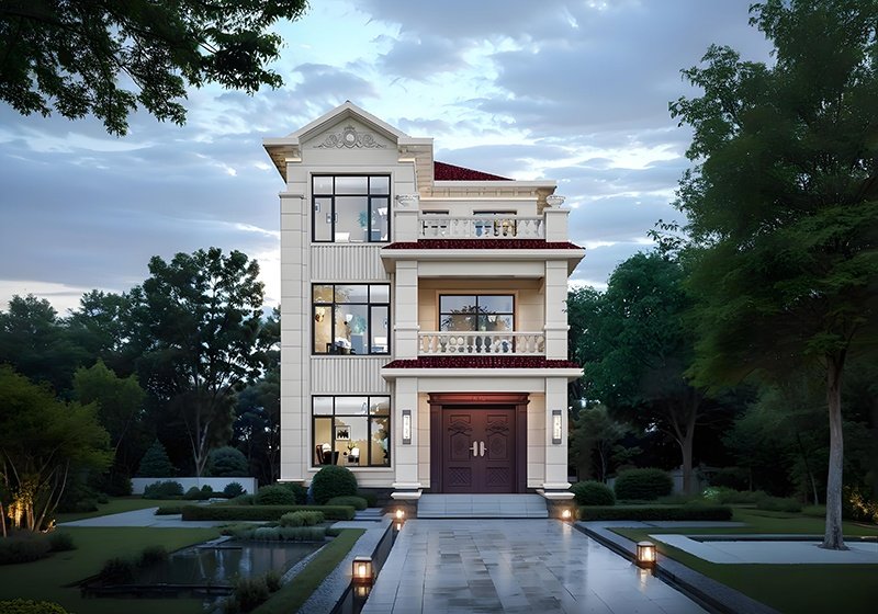 二開間小戶型設計三層農村自建房方案,經濟型適合小宅基地建房