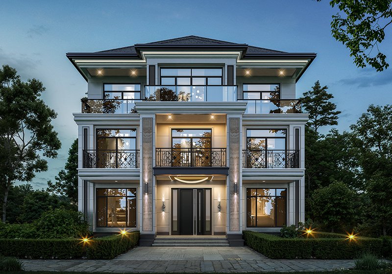 戳中年輕人喜好！時尚三層自建房，簡約時尚設計，住著舒適自然