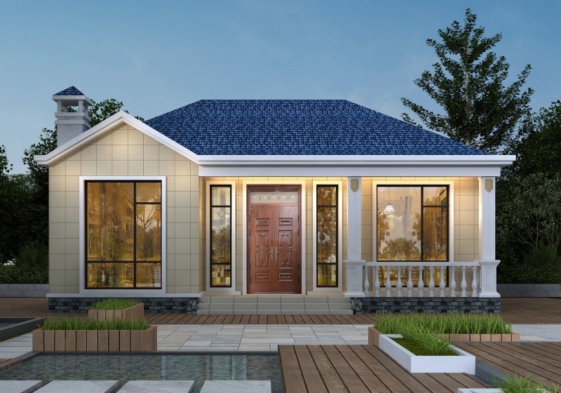 占地70平米一層小戶型別墅設計圖，功能齊全造價低，耐看實用