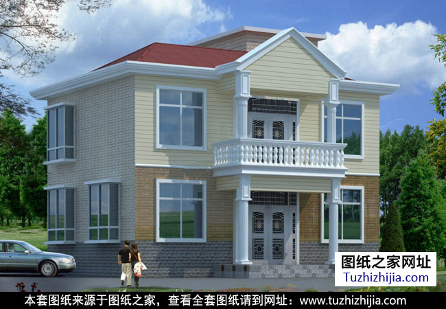 新農(nóng)村二層小別墅設計圖紙效果圖