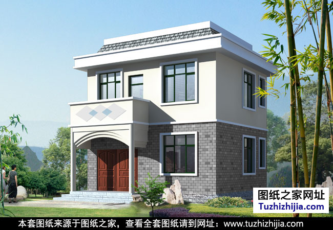 農(nóng)村簡單兩層別墅房屋設(shè)計(jì)圖紙效果圖