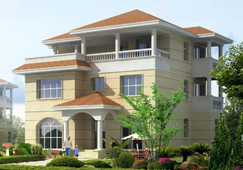 三層現代帶車庫別墅設計圖紙全套(含外觀效果圖)