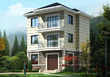 三層農(nóng)村小別墅設計圖紙，全套設計方案（含效果圖）