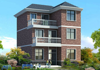 90平新農村三層住宅設計圖紙，小別墅設計方案精選，帶效果圖