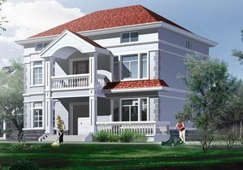 二層半別墅設計圖紙，帶閣樓（含效果圖），新農村別墅方案精選