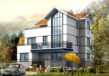 鄉(xiāng)村三層別墅設(shè)計(jì)圖紙帶效果圖，鄉(xiāng)村小別墅圖紙展示