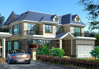 帶閣樓歐式二層半別墅設計圖紙（效果圖+全套設計方案）