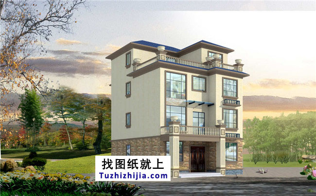 農(nóng)村四層復(fù)式房屋設(shè)計(jì)圖紙, 占地105平方米