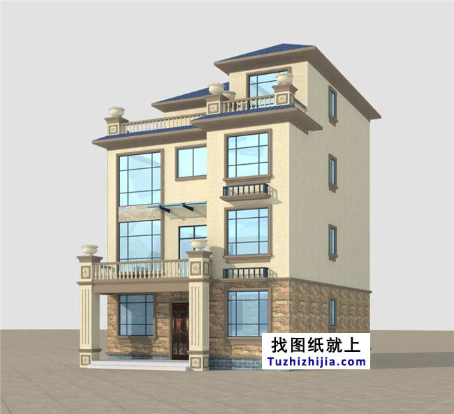 農(nóng)村四層復(fù)式房屋設(shè)計(jì)圖紙, 占地105平方米