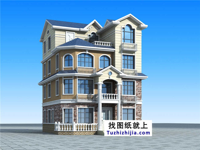 120平方米新農(nóng)村磚混四層房屋設(shè)計(jì)圖紙和效果圖