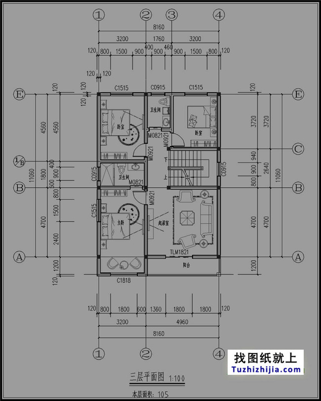 95平方米農村四層房屋設計圖