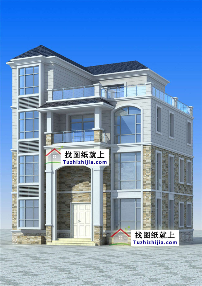 114平方米農(nóng)村四層別墅設(shè)計圖紙及效果圖