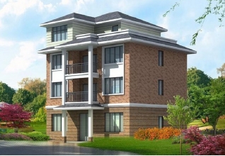 占地130平方米四層經(jīng)典小別墅房屋設(shè)計圖紙，含效果圖