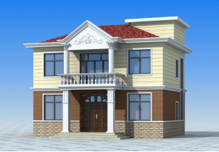 90平方米農(nóng)村二層房屋設(shè)計(jì)圖紙（施工圖+效果圖）