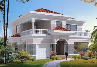 130平方米農(nóng)村兩層房屋施工圖紙及效果圖12.3x13.5平方米