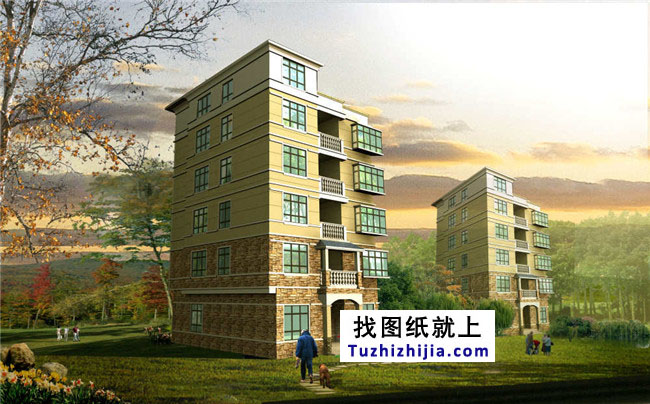農村六層房屋設計圖紙及效果圖