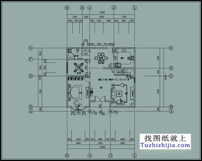 128平方米湖南二層復式自建房屋設計圖紙,12x11米