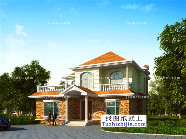 162平方米二層小別墅設(shè)計(jì)圖紙及效果圖大全，12X13米