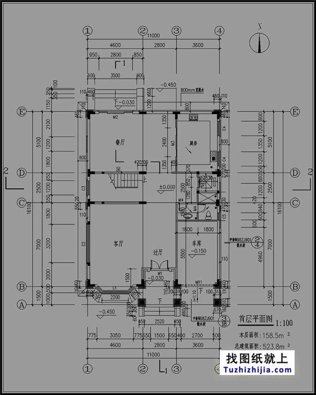 160平方米新農村三層半別墅設計圖