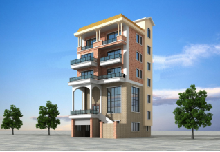 新農(nóng)村六層房屋設(shè)計圖紙及效果圖，帶車庫