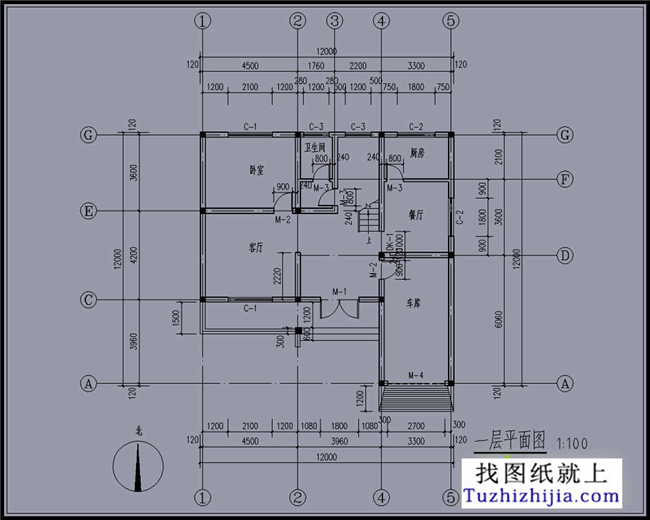110平方米農村兩層別墅設計效果圖及圖紙，12X12米