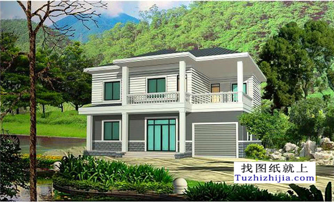 110平方米二層自建小別墅設(shè)計(jì)CAD施工圖紙帶效果圖,12x13米