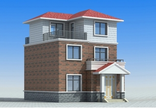 小型新農(nóng)村三層房屋設(shè)計圖紙，帶露臺，預算20萬內(nèi)