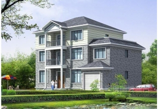 160平方米新農村三層別墅設計圖及效果圖，帶車庫